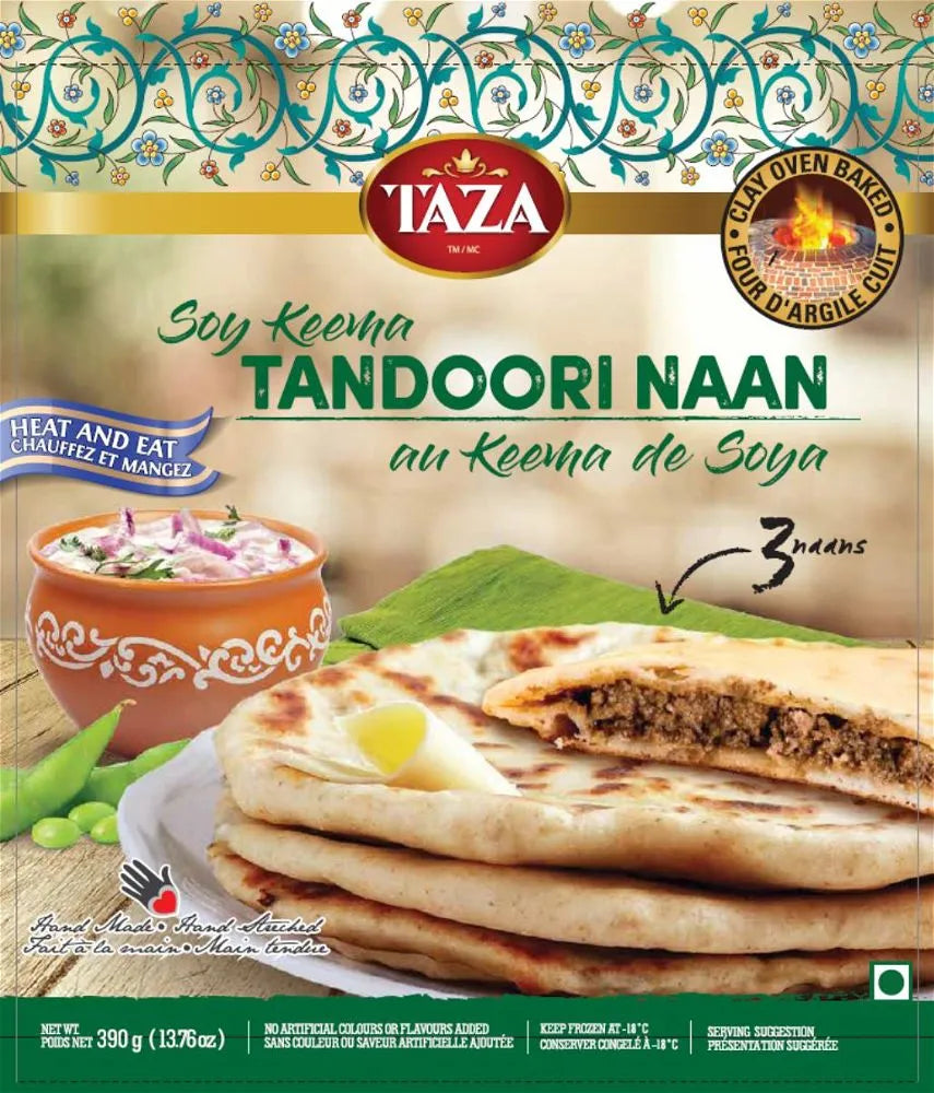 Wholesale Taza Foods Soya Keema Naan 3pcs- Bulk