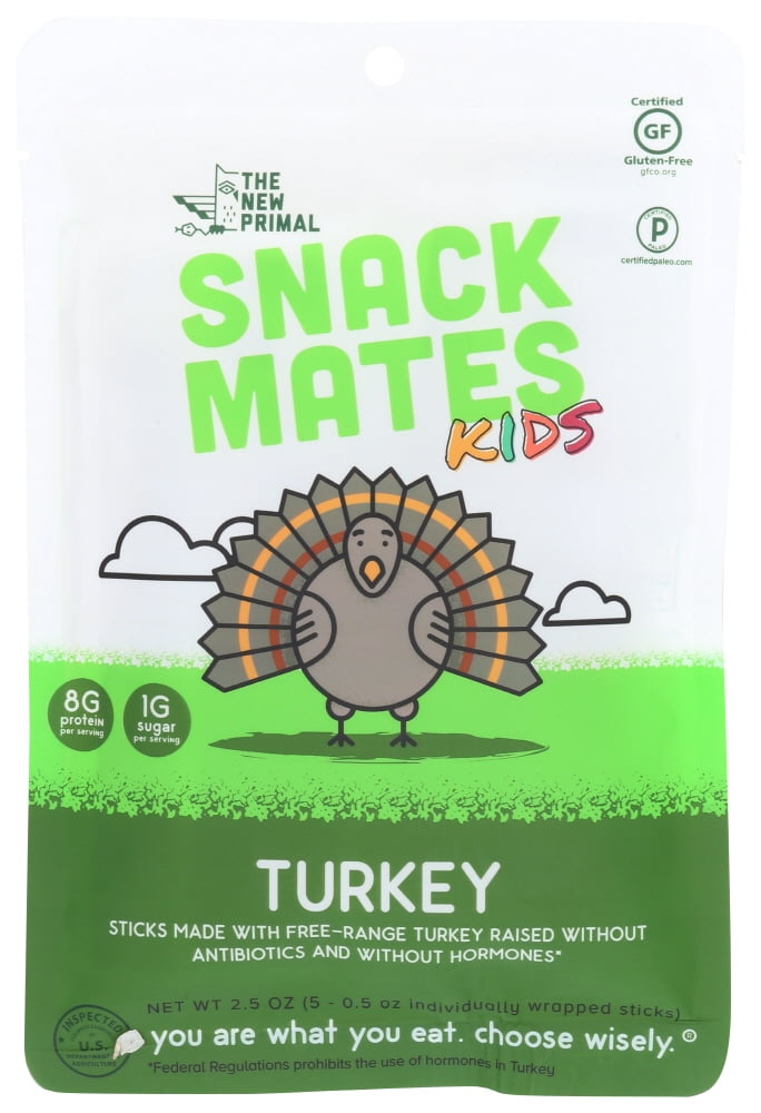 The New Primal Snack Mates Kids Turkey Sticks 0.5 oz x 5 pack