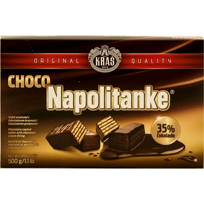 Wholesale Kras Napolitanke Chocolate Covered Wafers 500G Box- Bulk