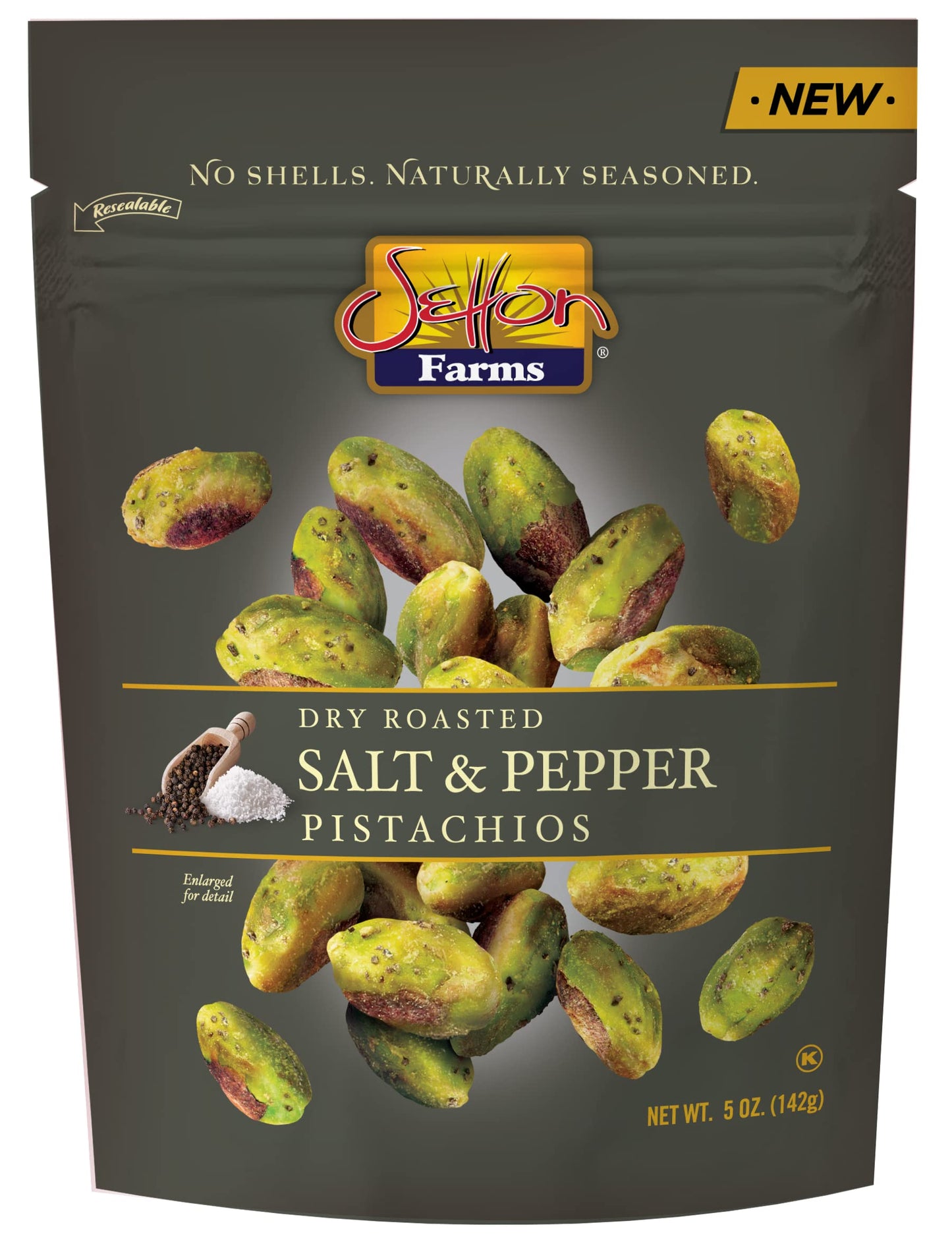 Wholesale Setton Farms Salt/Pepper Seasoned Pistachios Kernels 5 Oz Bag- Bulk