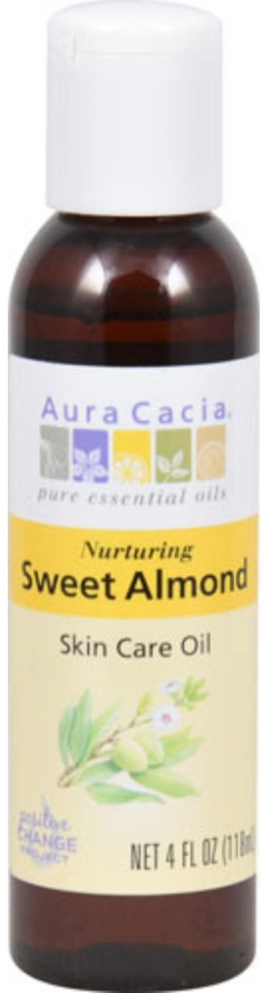 Aura Cacia Natural Skin Care Oil With Vitamin E Nurturing Sweet Almond, 4 oz Bottle