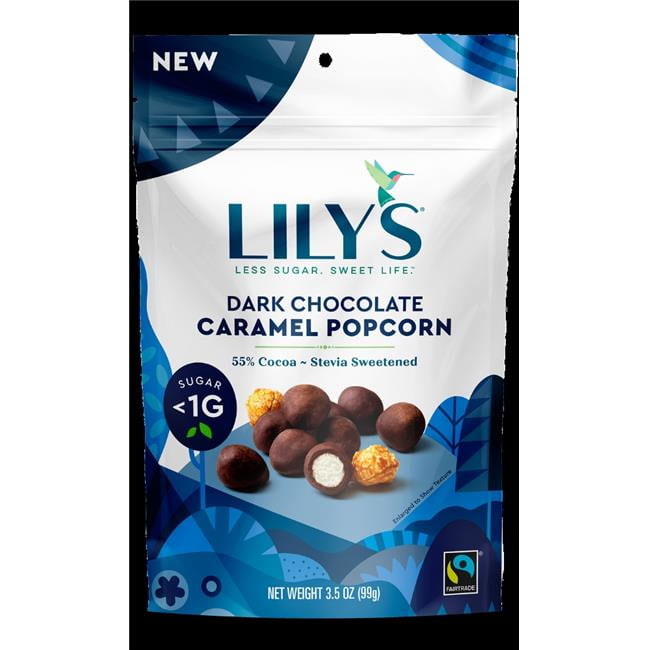 Lilys Sweets Dark Chocolate Caramel Popcorn 3.5 oz