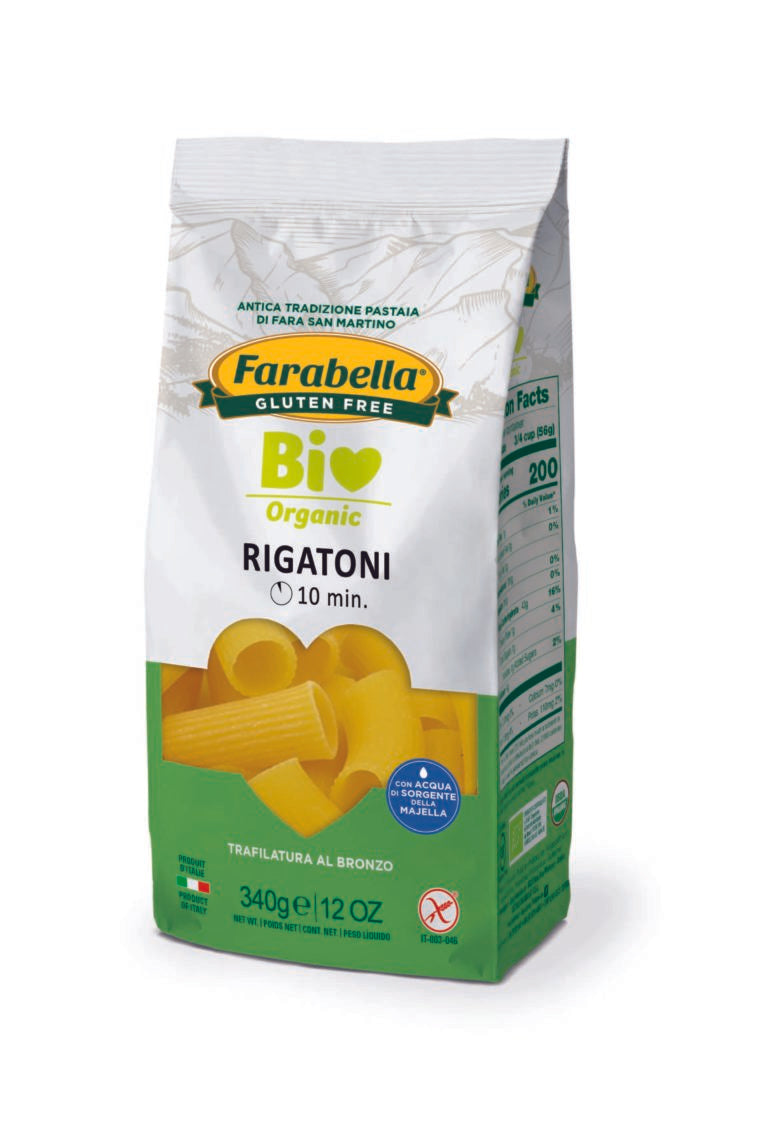 Wholesale Farabella Organic Gluten Free Rigatoni Pasta 340 g- Bulk
