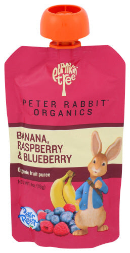 Wholesale Pumpkin Tree Peter Rabbit Organics Raspberry Banana and Blueberry 4.0oz- Bulk