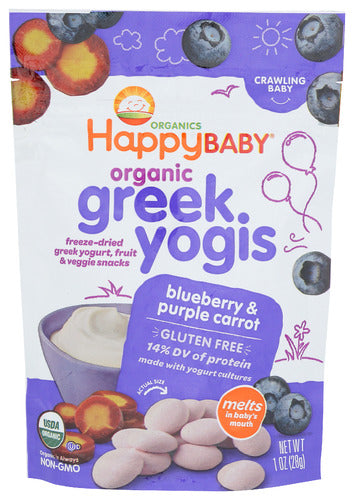 Wholesale HappyBaby Organics Greek Yogis Blueberry Purple Carrot 1.0oz- Bulk