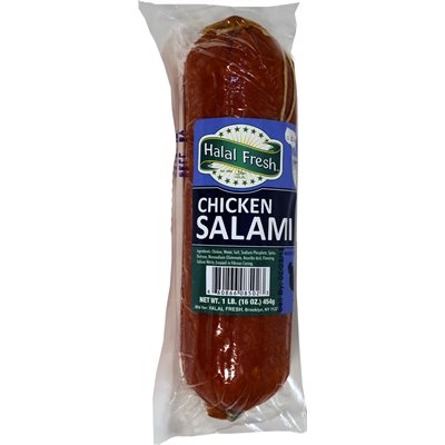 Wholesale Halal Fresh Chicken Salami 1Lb (454G) Packs- Bulk