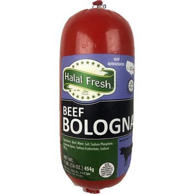 Wholesale Halal Fresh Beef Bologna 1Lb (454G) Packs- Bulk