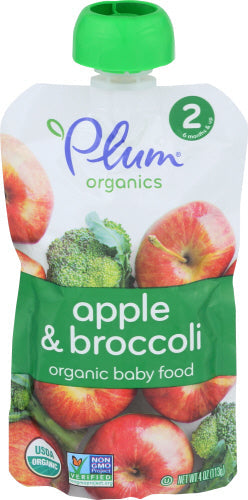 Wholesale Plum Organics Baby Food Apple & Broccoli 4.22 oz- Bulk
