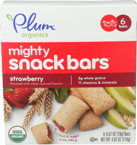 Wholesale Plum Organics Mighty Snack Bar Strawberry with Spinach 4.0oz- Bulk