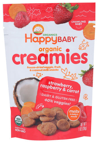 Wholesale HappyBaby Organic Creamies Strawberry Raspberry And Carrot 1Oz- Bulk
