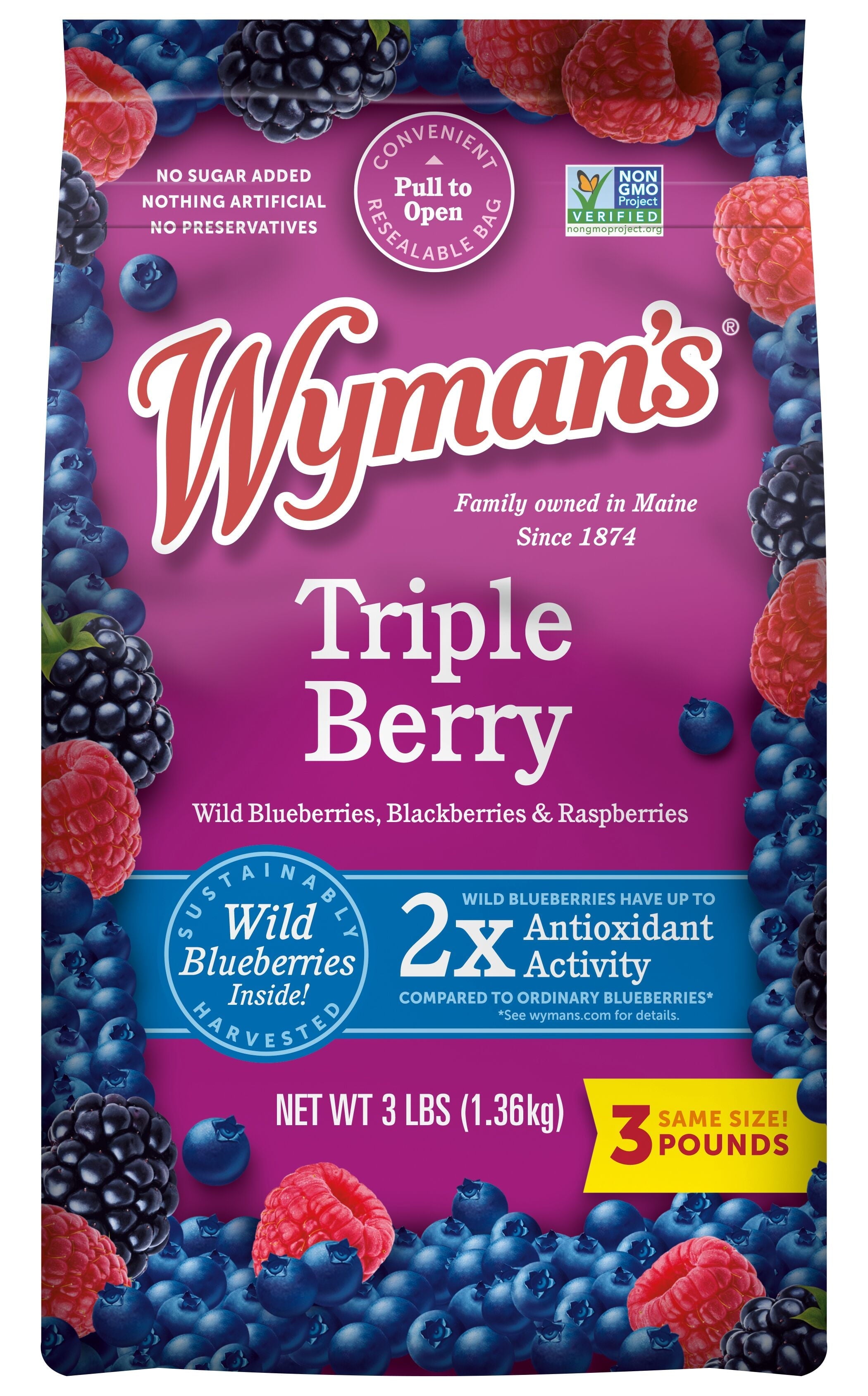 Wyman's Triple Berry Blend Fruit 3 lb