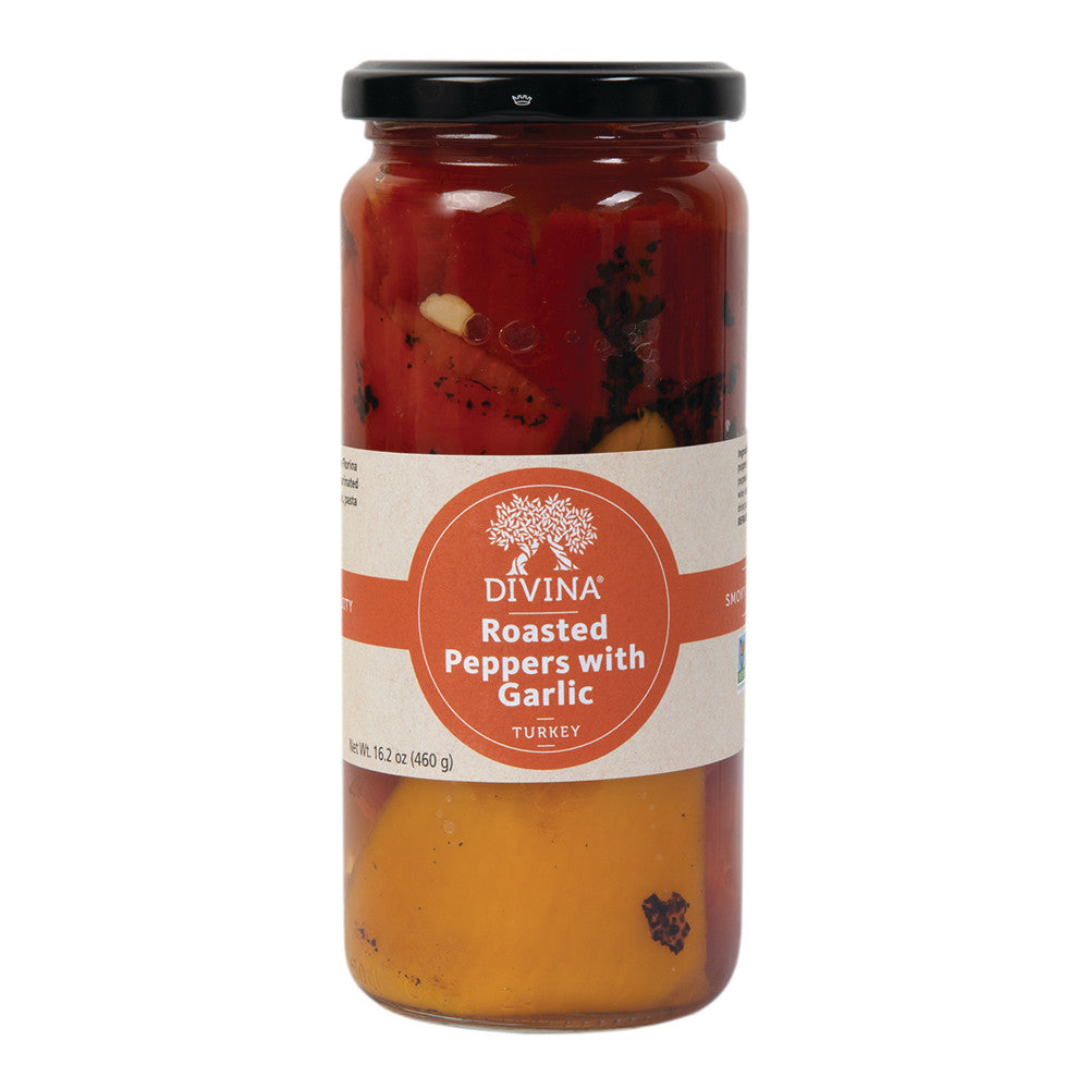 Wholesale Divina Roasted Red & Yellow Peppers With Garlic 13 Oz Jar- Bulk