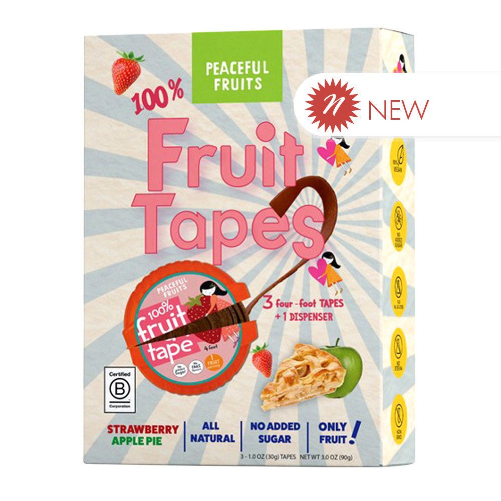 Wholesale Peaceful Fruits - Tapes Straw Apple(3Ct) - 3Oz- Bulk