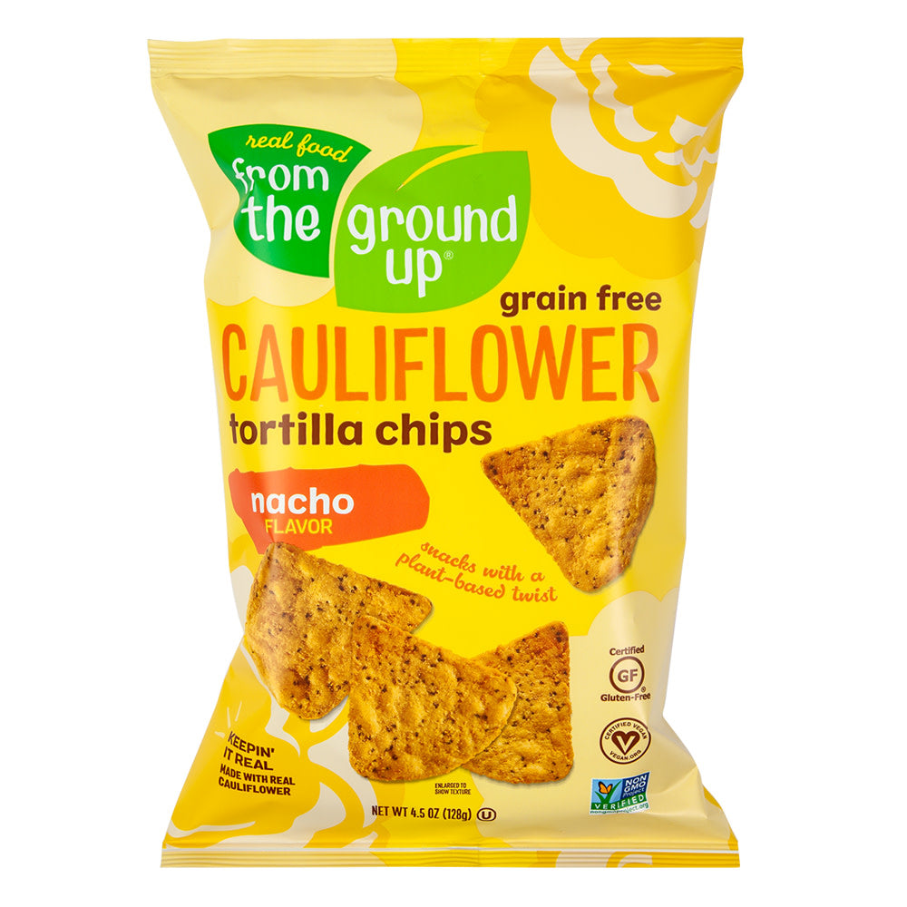Wholesale From The Ground Up Cauliflower Nacho Tortilla Chips 4.5 Oz Bag- Bulk