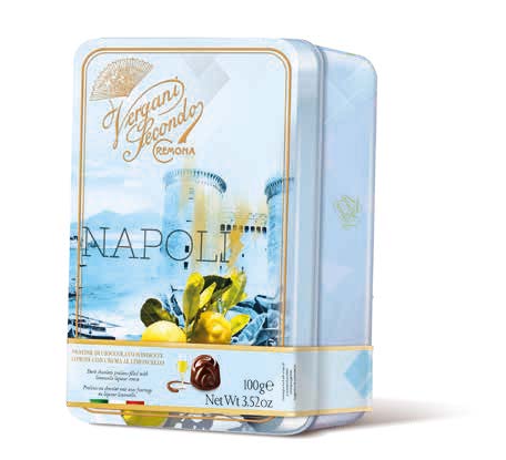 Wholesale S. Vergani Napoli Dark Chocolate Pralines with Limoncello Cream 100 g- Bulk