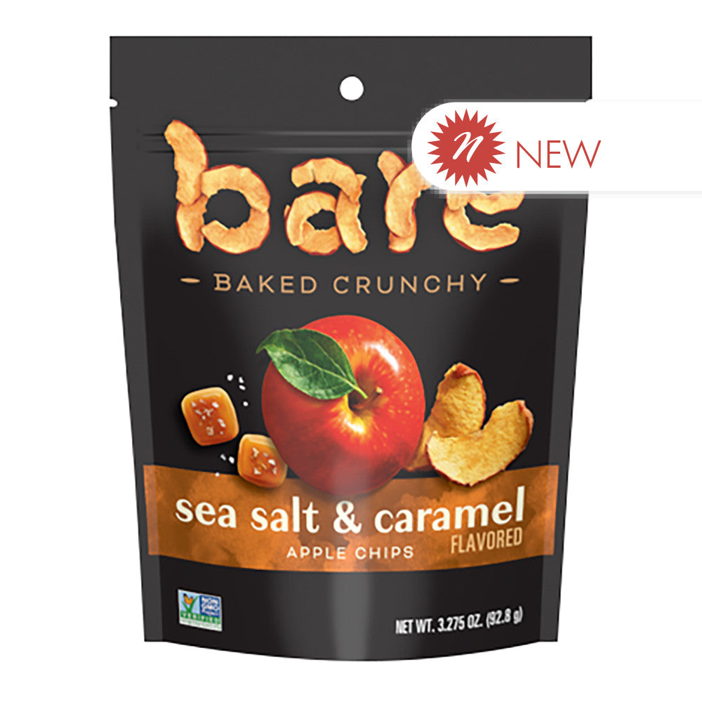 Wholesale Bare Sea Salt & Caramel Apple Chips 3.275 Oz Pouch- Bulk