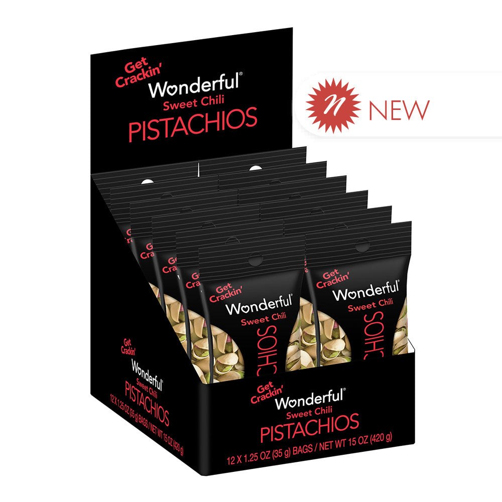 Wholesale Wonderful Sweet Chili Pistachios 1.25 Oz Peg Bag- Bulk
