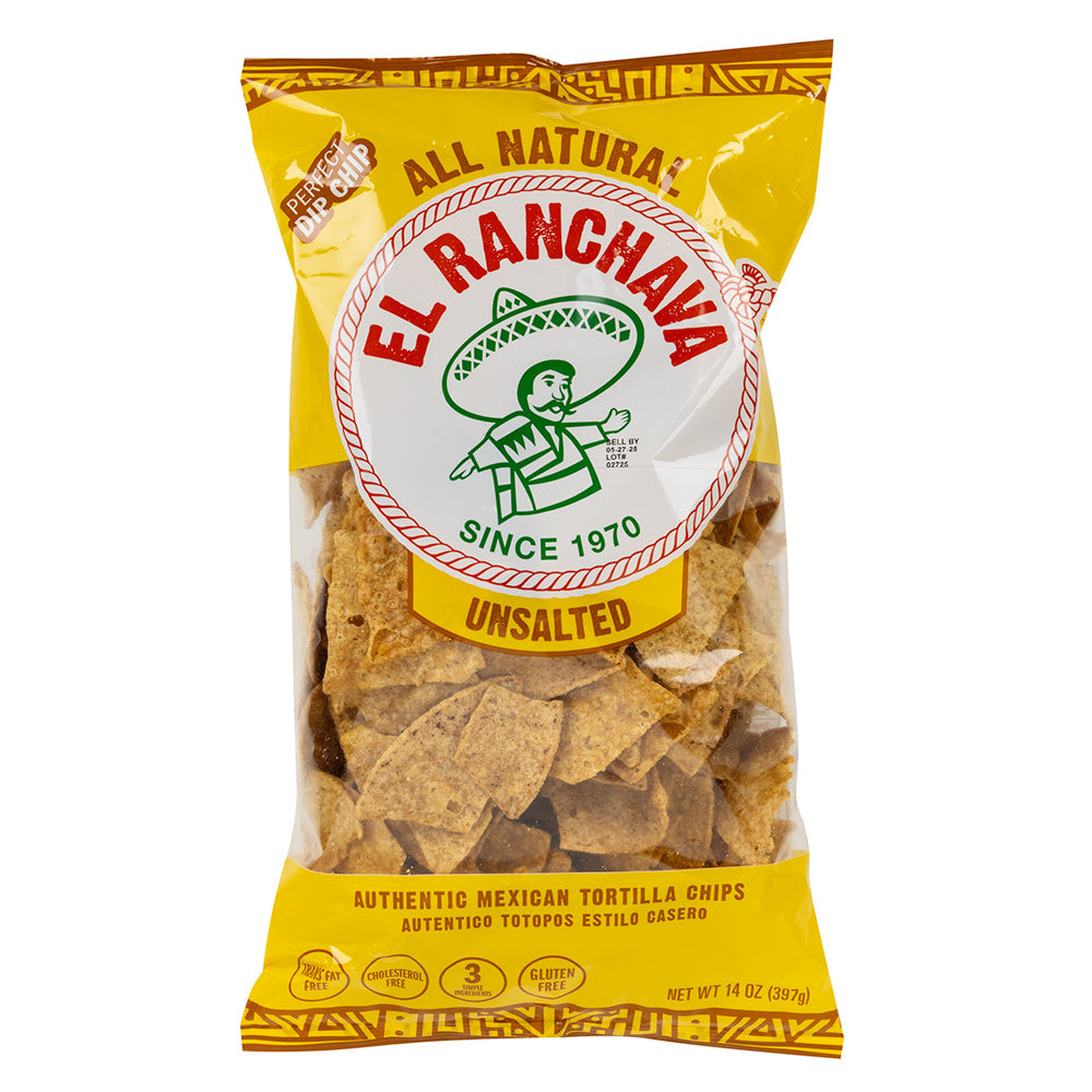 Wholesale El Ranchava Unsalted Tortilla Chips 14 Oz Bag- Bulk