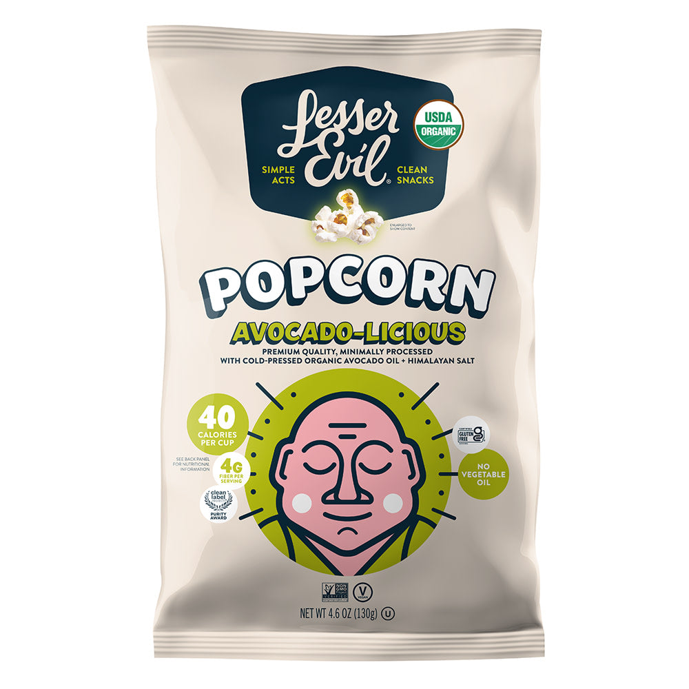 Wholesale Lesser Evil Organic Avocado-Licious Popcorn 4.6 Oz Bag- Bulk
