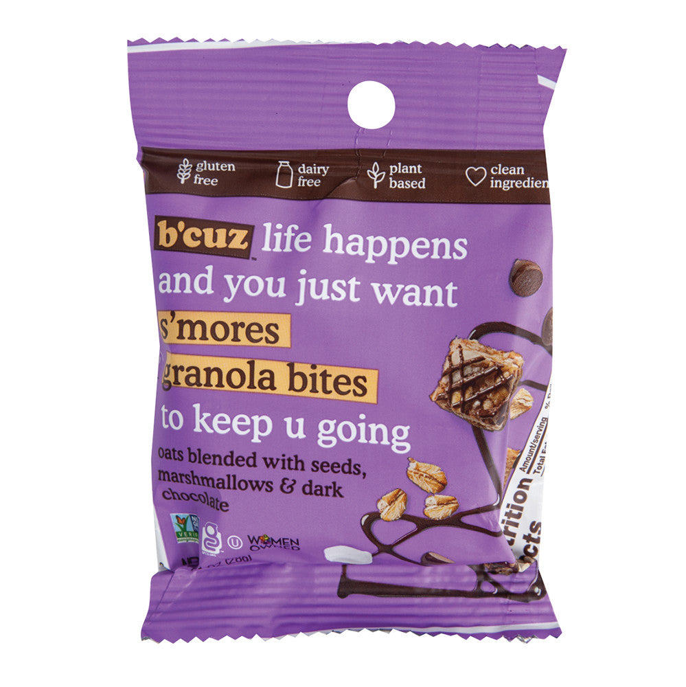 Wholesale B'Cuz S'Mores Granola Bites 1 Oz Peg Bag- Bulk