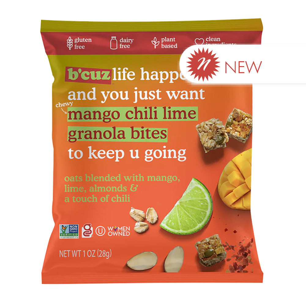 Wholesale B'Cuz Mango Chili Granola Bites 1 Oz Pouch- Bulk