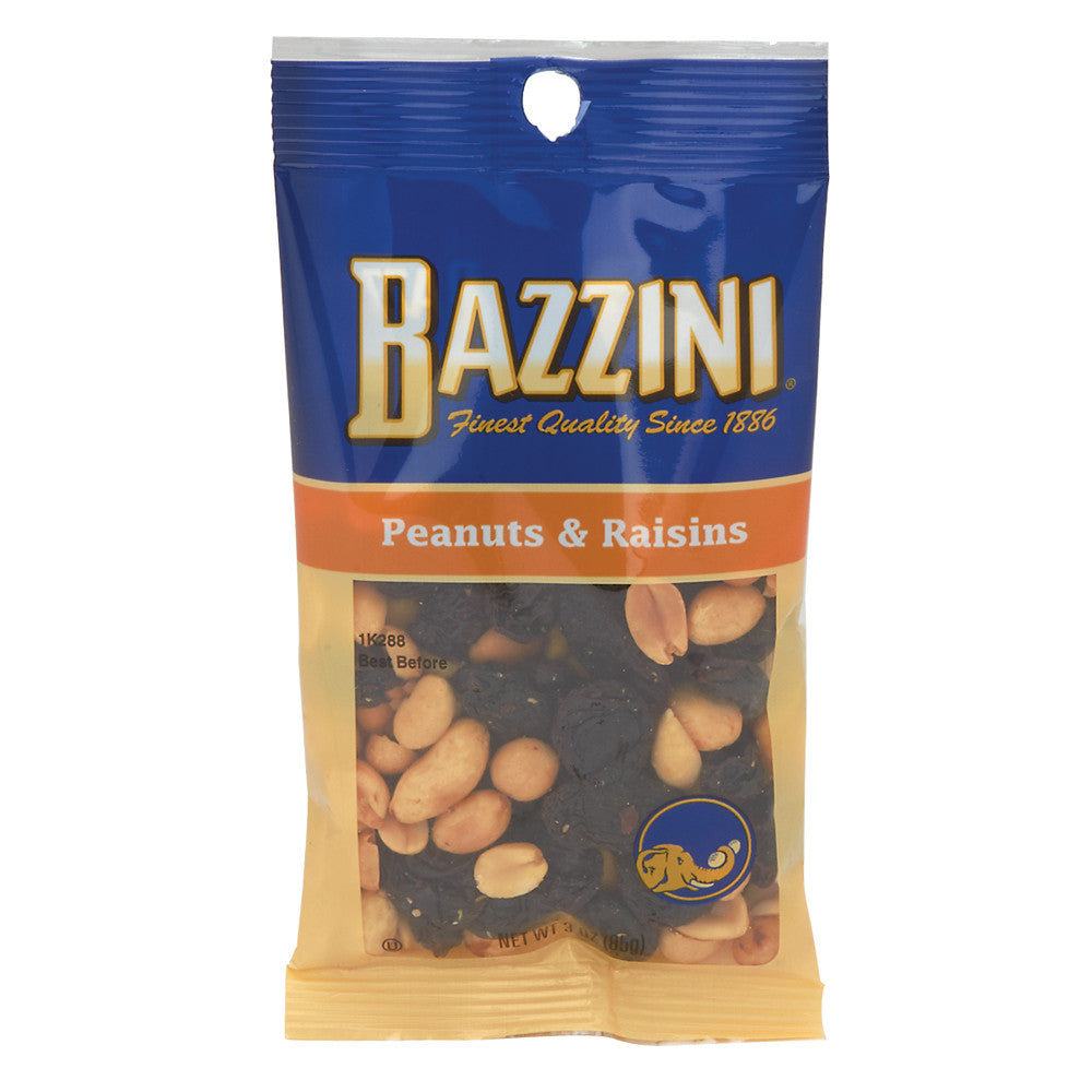 Wholesale Bazzini Peanuts & Raisins 3 Oz Peg Bag- Bulk