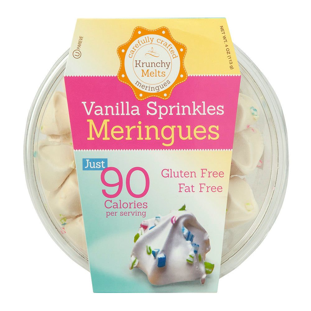 Wholesale Krunchy Melts Vanilla Sprinkles Meringues 4 Oz Tub- Bulk