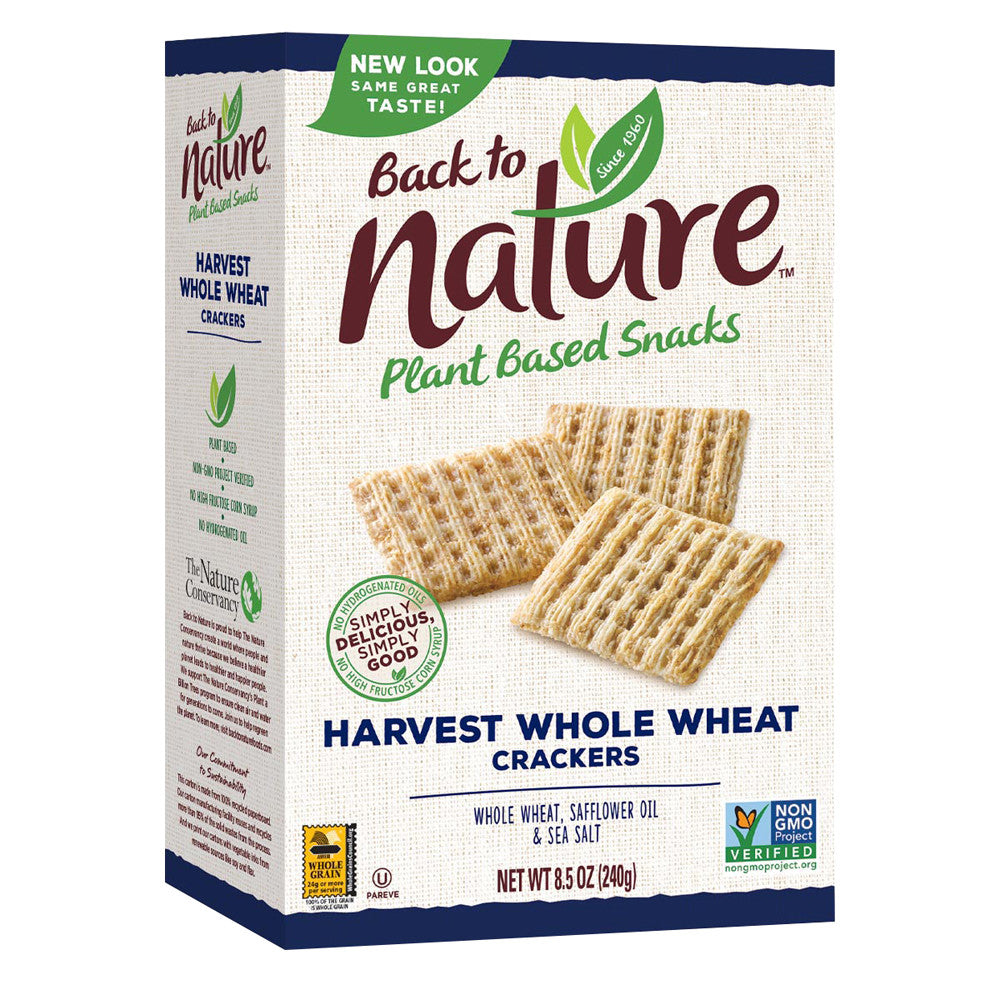 Back To Nature Harvest Whole Wheat Crackers 8.5 Oz Box