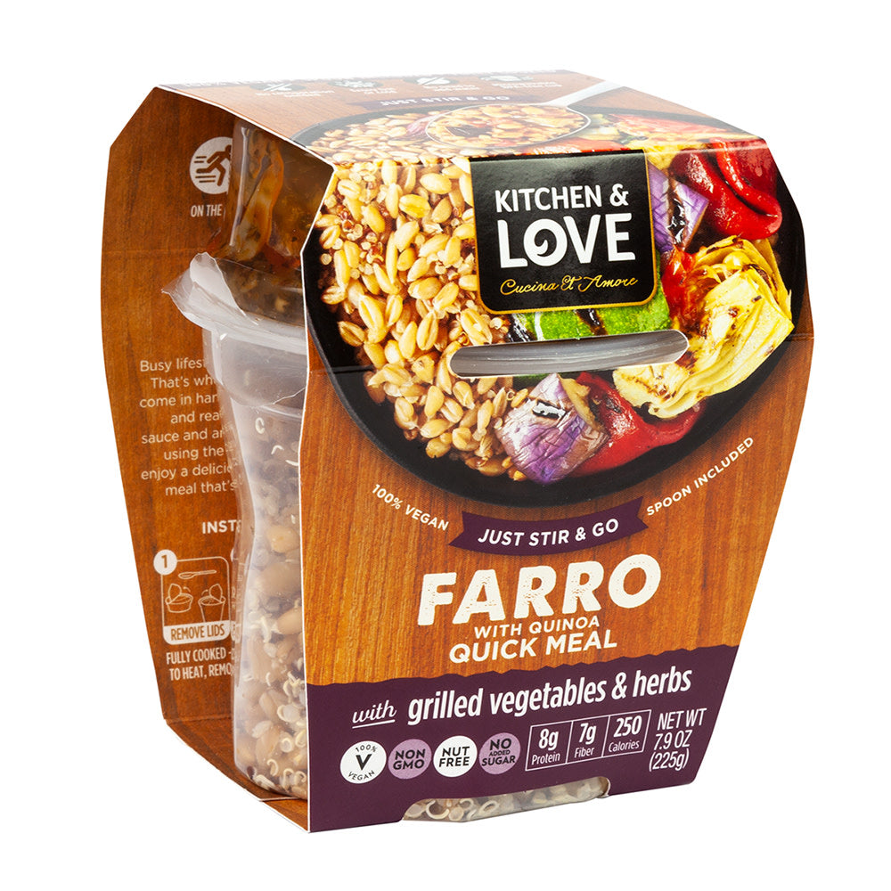 Wholesale Kitchen & Love Ready To Eat Farro Grilled Vegetables & Herbs 7.9 Oz- Bulk