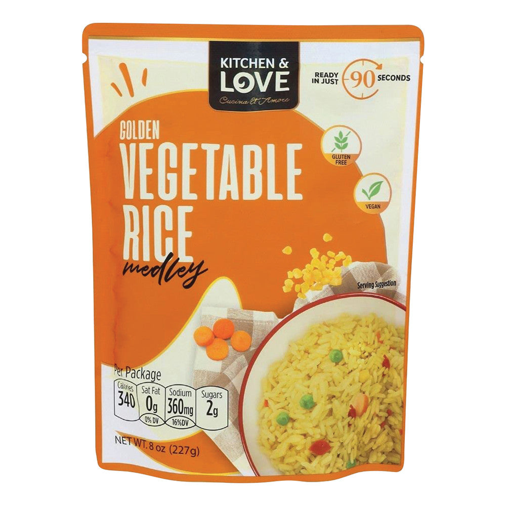 Wholesale Kitchen & Love Golden Vegetable Rice 8 Oz Pouch- Bulk