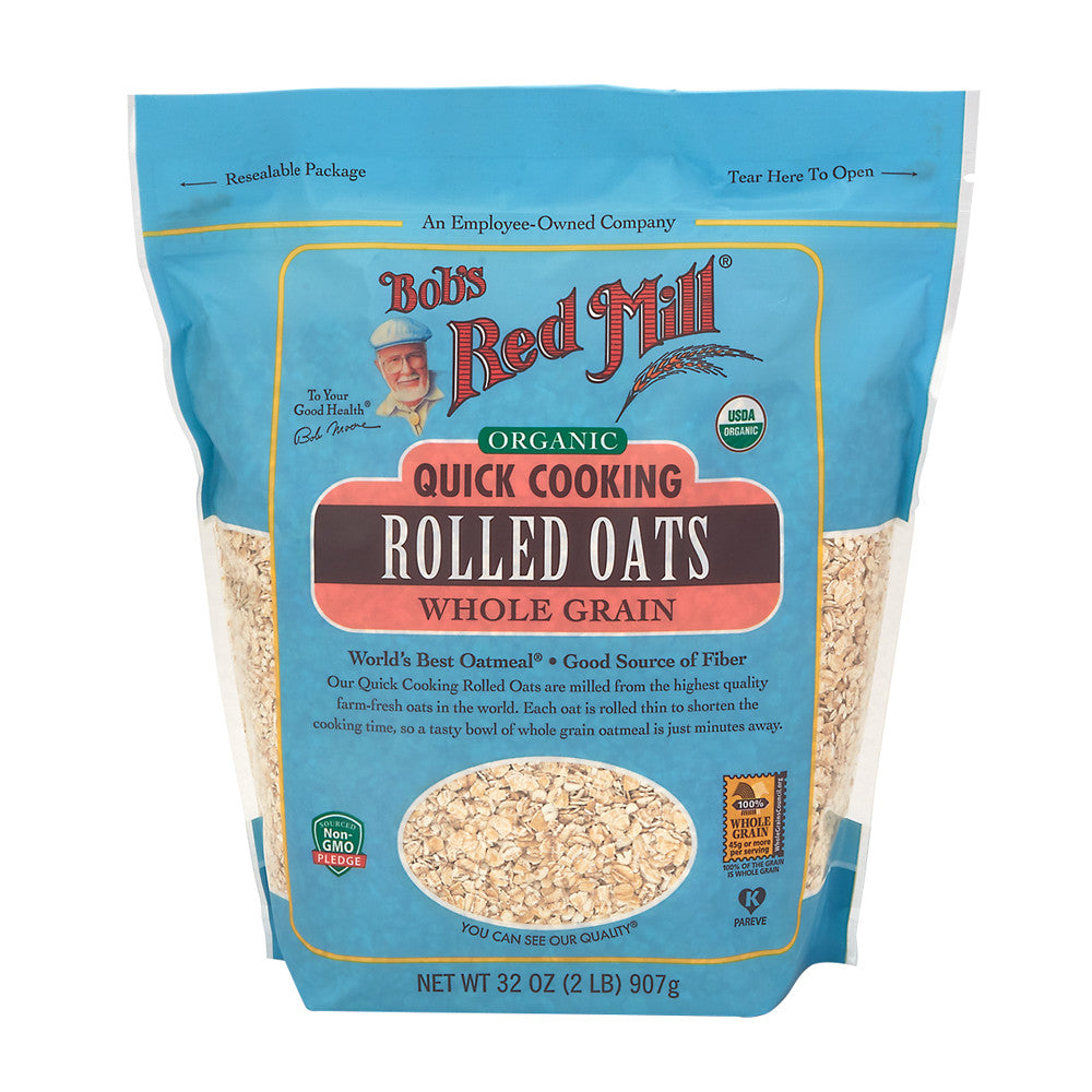 Bob'S Red Mill Organic Quick Cook Rolled Oats 32 Oz Pouch