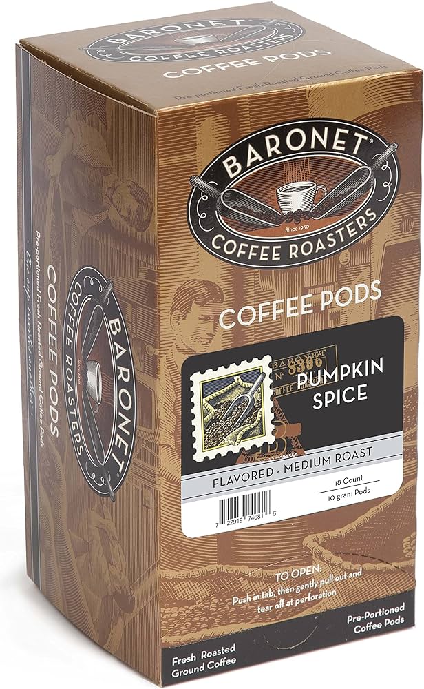 Baronet Pumpkin Spice Coffee 0.35 Oz Pods