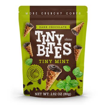 BeeMax Tiny Bites Dark Chocolate Waffle Cones with Tiny Mint – 2.82 oz