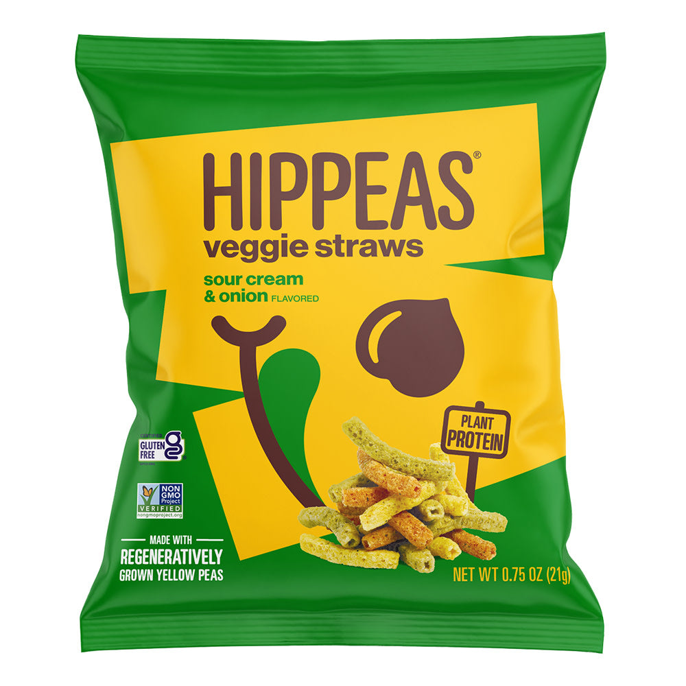 Wholesale Hippeas Sour Cream & Onion Veggie Straws 0.75 Oz- Bulk