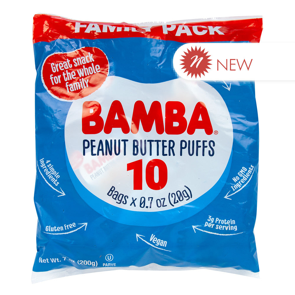 Wholesale Gratify Bamba Peanut Butter Puffs Multi 10 Count 0.7 Oz Bag- Bulk