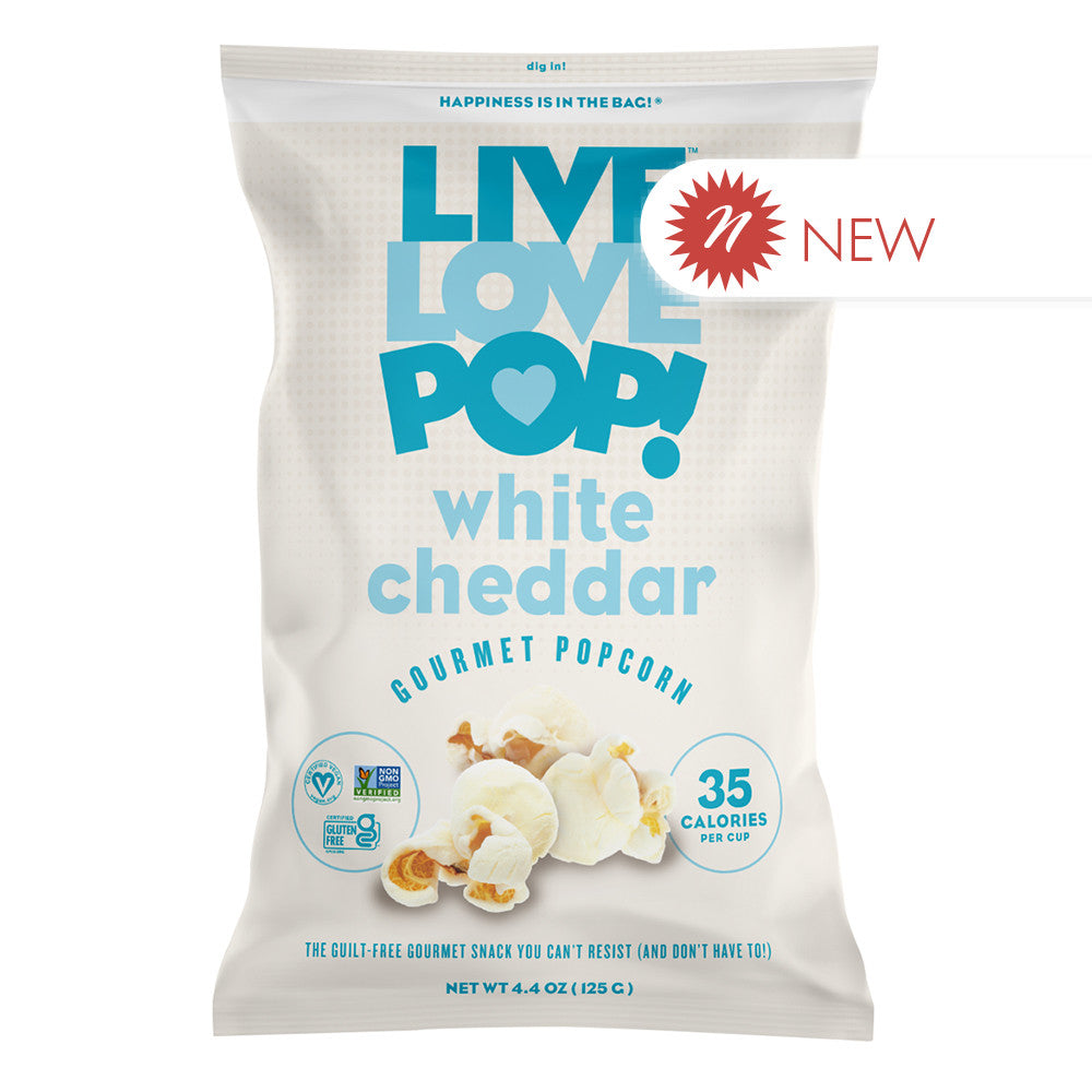 Wholesale Live Love Pop! White Cheddar Popcorn 4.4 Oz Bag- Bulk