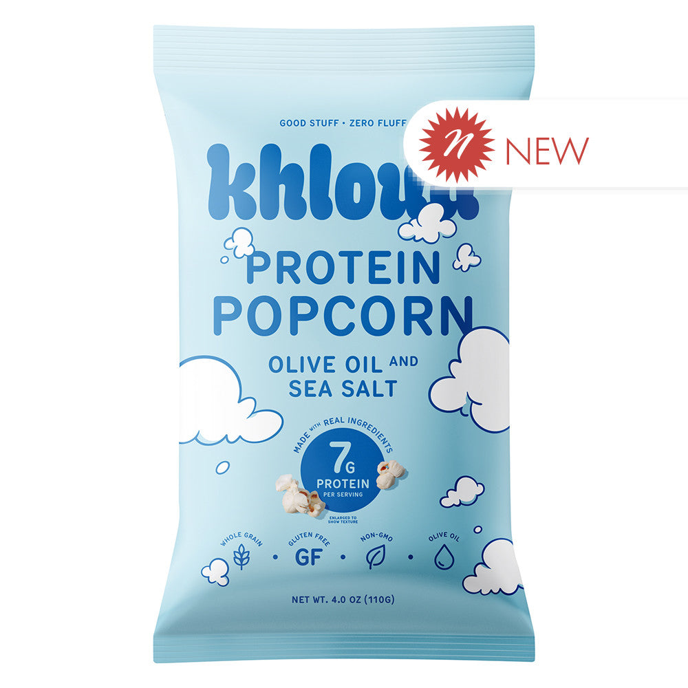 Wholesale Khloud Olive Oil & Sea Salt Protein Popcorn 4 Oz Bag- Bulk