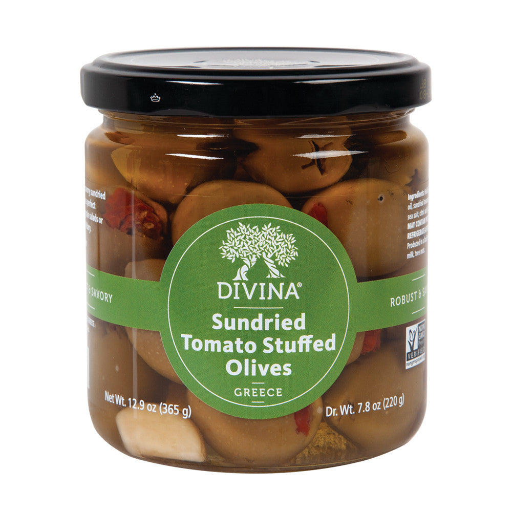 Wholesale Divina Olives Stuffed With Sun Dried Tomato 7.8 Oz Jar- Bulk