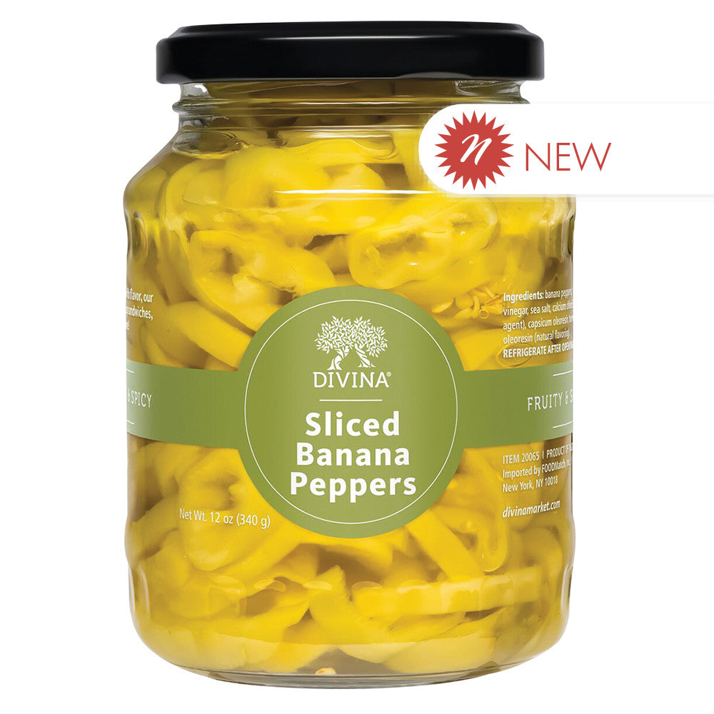 Wholesale Divina - Sliced Banana Peppers - 12Oz- Bulk