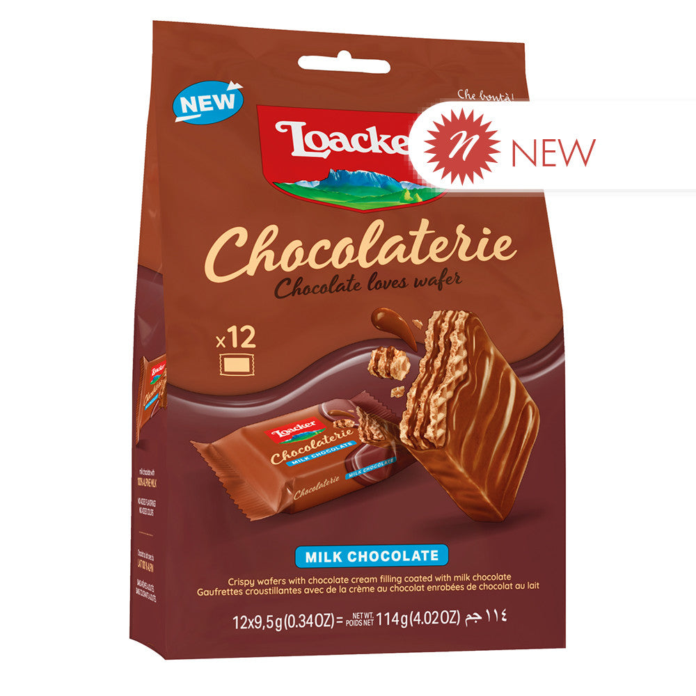 Wholesale Loacker Milk Chocolate Chocolaterie Wafers 4.02 Oz Bag- Bulk