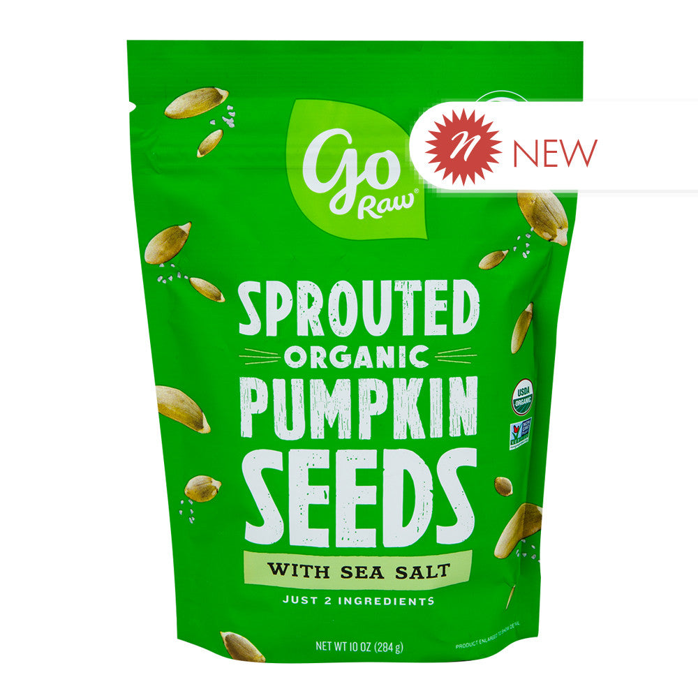 Wholesale Go Raw Sprouted Pumpkin Seeds With Sea Salt 10 Oz Bag- Bulk