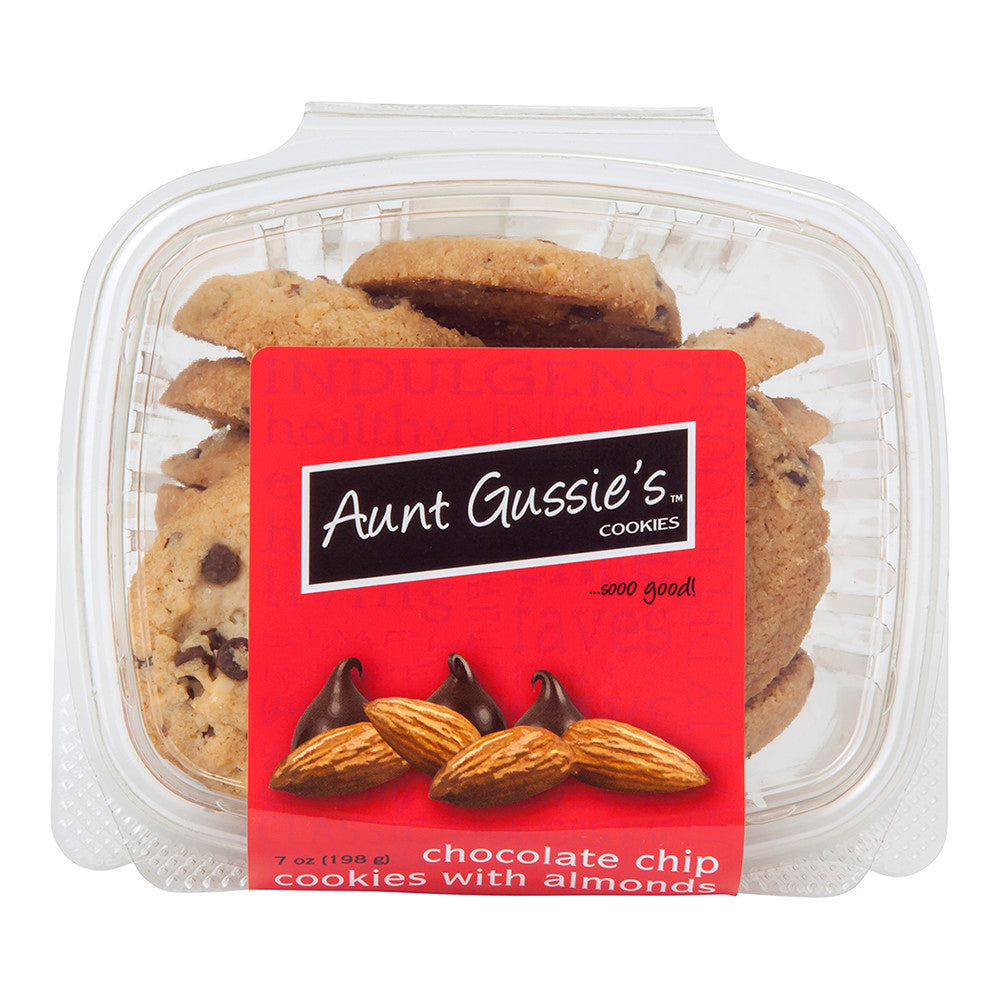 Aunt Gussie'S Chocolate Chip Cookies With Almonds 7 Oz Tub