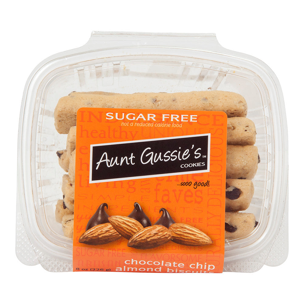 Aunt Gussie'S Sugar Free Chocolate Chip Almond Biscuits 8 Oz Tub