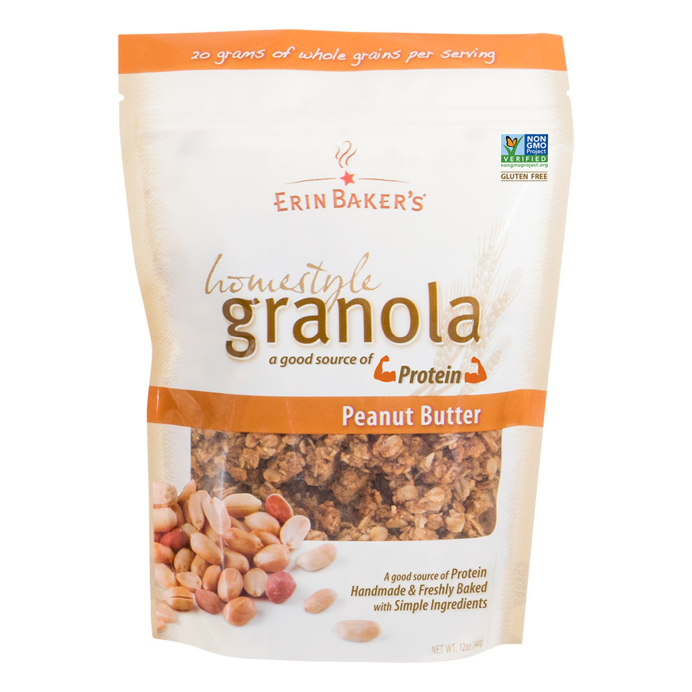 Wholesale Erin Baker'S Peanut Butter Granola 12 Oz Pouch- Bulk
