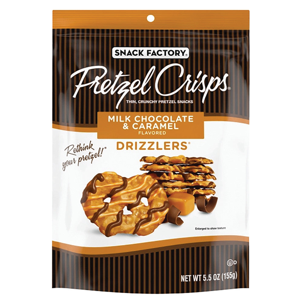 Wholesale Pretzel Crisps Milk Chocolate Caramel 5.5 Oz Pouch- Bulk