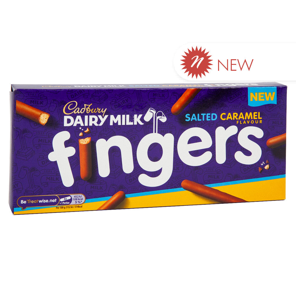 Wholesale Cadbury Salted Caramel Fingers Biscuits 4 Oz Box- Bulk