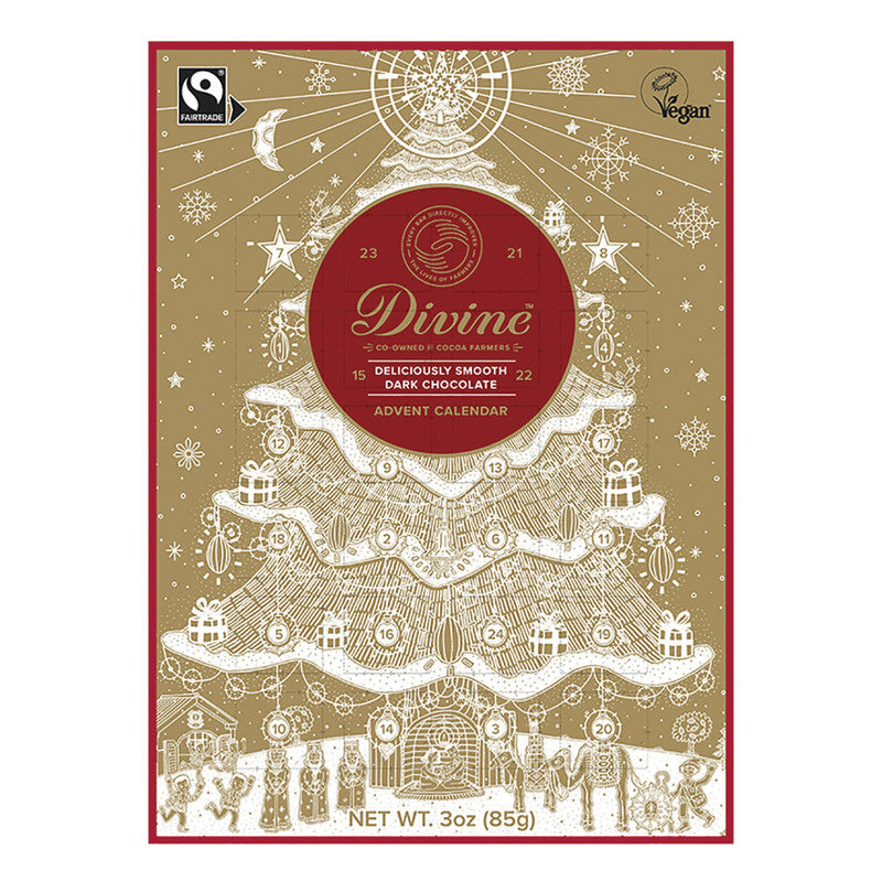 Wholesale Divine Dark Chocolate Advent Calendar 3 Oz Box Bulk