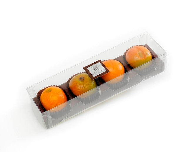 Wholesale 4 Pc. Nirvana Assorted Marzipan Fruit In Gift Box (Apple; Peach & Orange) 3.5 Oz.- Bulk