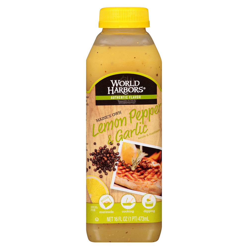 Wholesale World Harbors Lemon Pepper Garlic Sauce & Marinade 16 Oz Bottle- Bulk