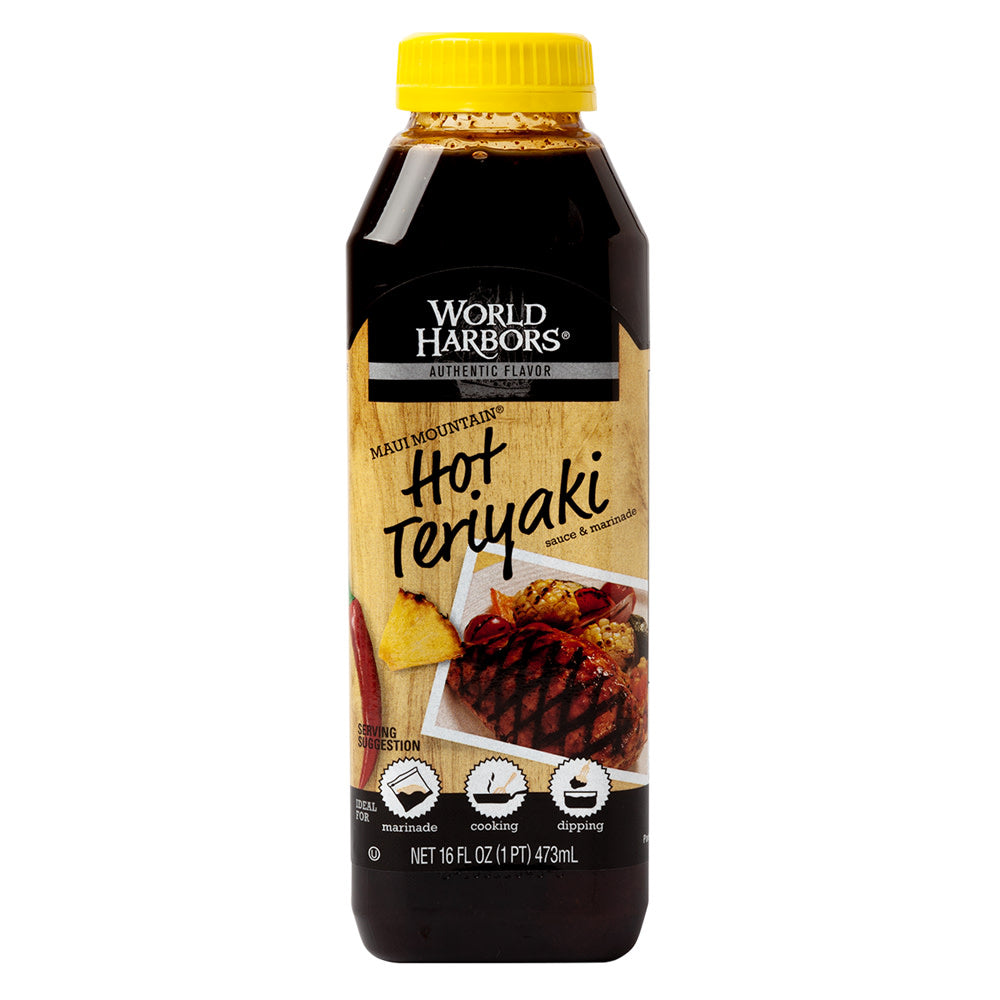 Wholesale World Harbors Hot Teriyaki Sauce & Marinade 16 Oz Bottle- Bulk